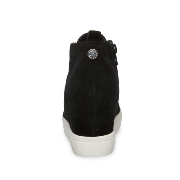 NEW Steve Madden Suede Women Ladies Wedge High Sneaker Black WITH BOX $79 MSRP - Picture 7 of 12